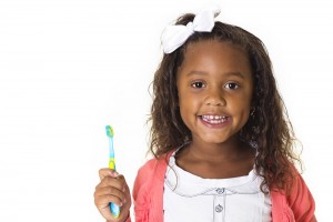 She's excited about brushing her teef!