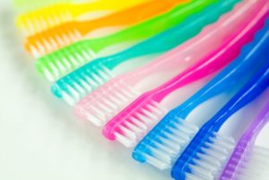 colorful toothbrushes