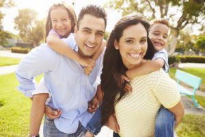 Smiling young family