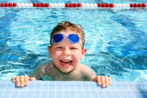young child in pool