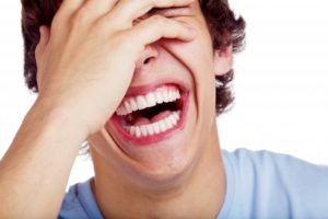 close-up of guy laughing 