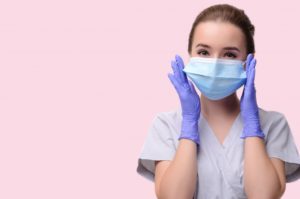 dental hygienist with mask and gloves 