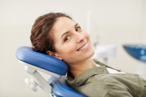 smiling female dental patient  